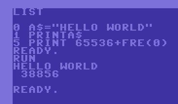 A Hello World program in BASIC