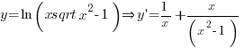 y=ln(xsqrt{x^2-1}) doubleright y prime =1/x+x/(x^2-1)