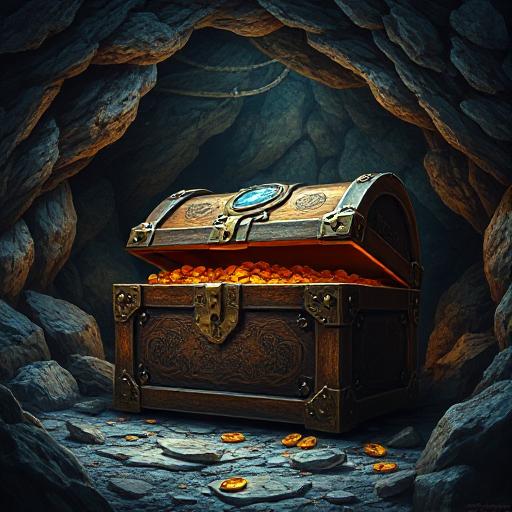An open chest filled with treasure