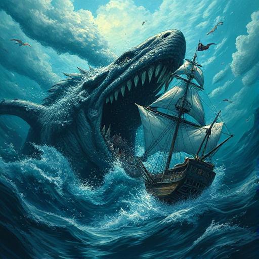 Megaladon destroying ship!