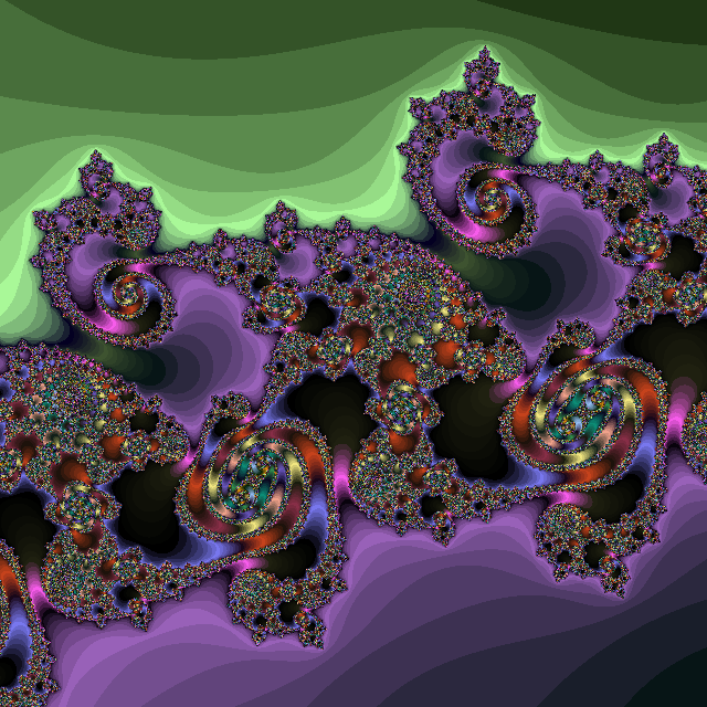 Mandelbrot set: --.7641385 -.0949438 .000025 .000025